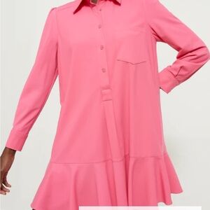 Tuckernuck hot pink crepe Callahan shirt dress (size XXS) NWT!